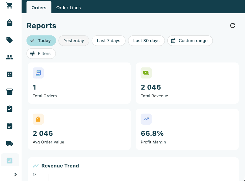 Orders view